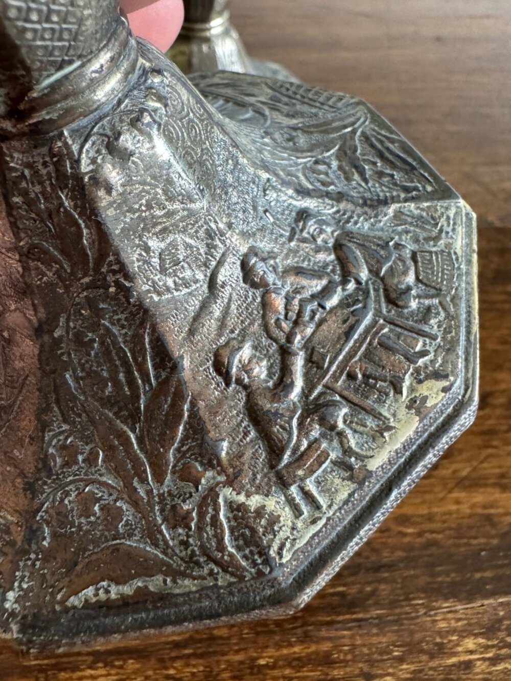 Pair of Etched Silver-Tone Repousse Candle Holders - Picture 10 of 14